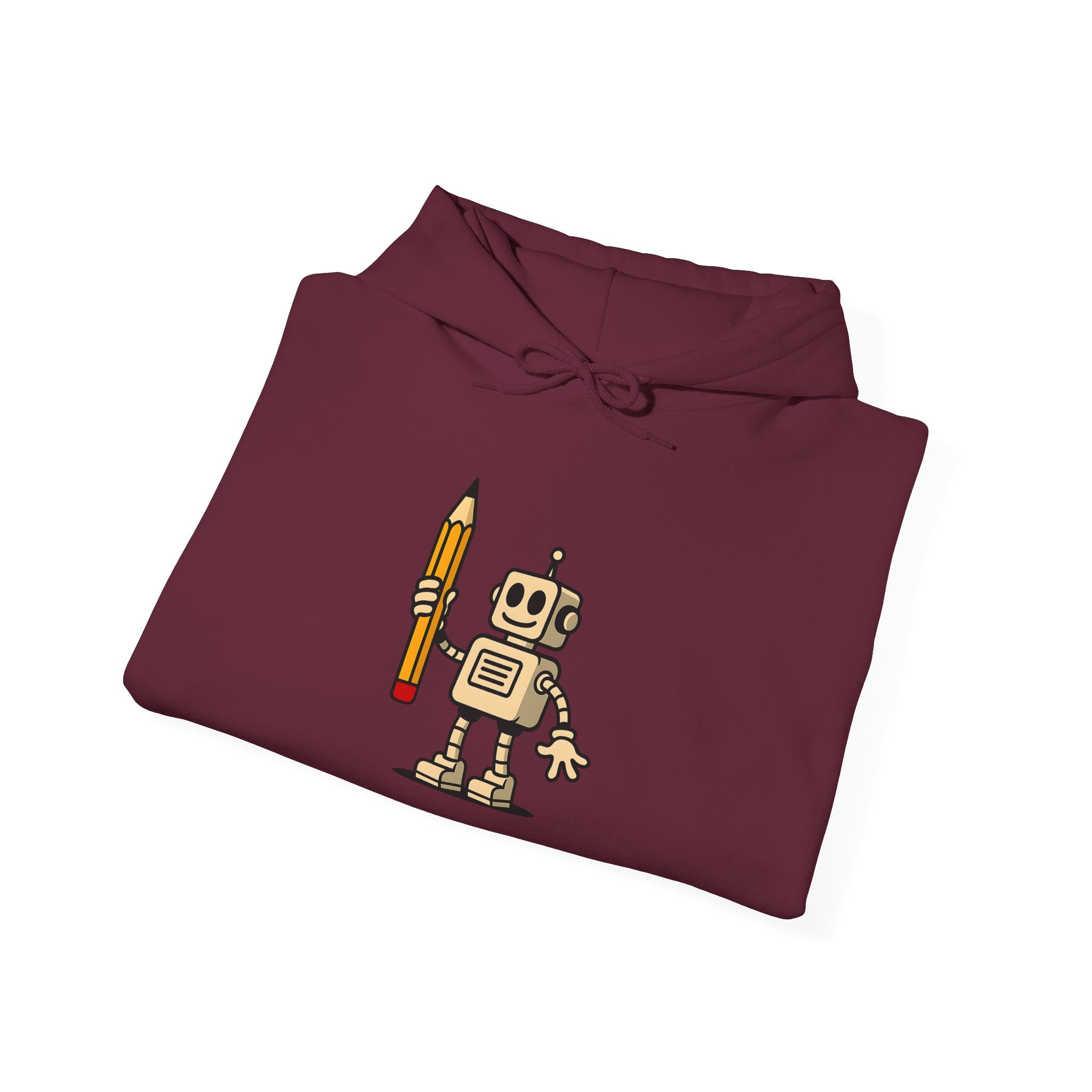 Robot Graphic Hooded Sweatshirt - Unisex Heavy Blend™ Hoodie, Gift for Tech Lovers, Creative Apparel, Cozy Winter Wear, Fun Fashion