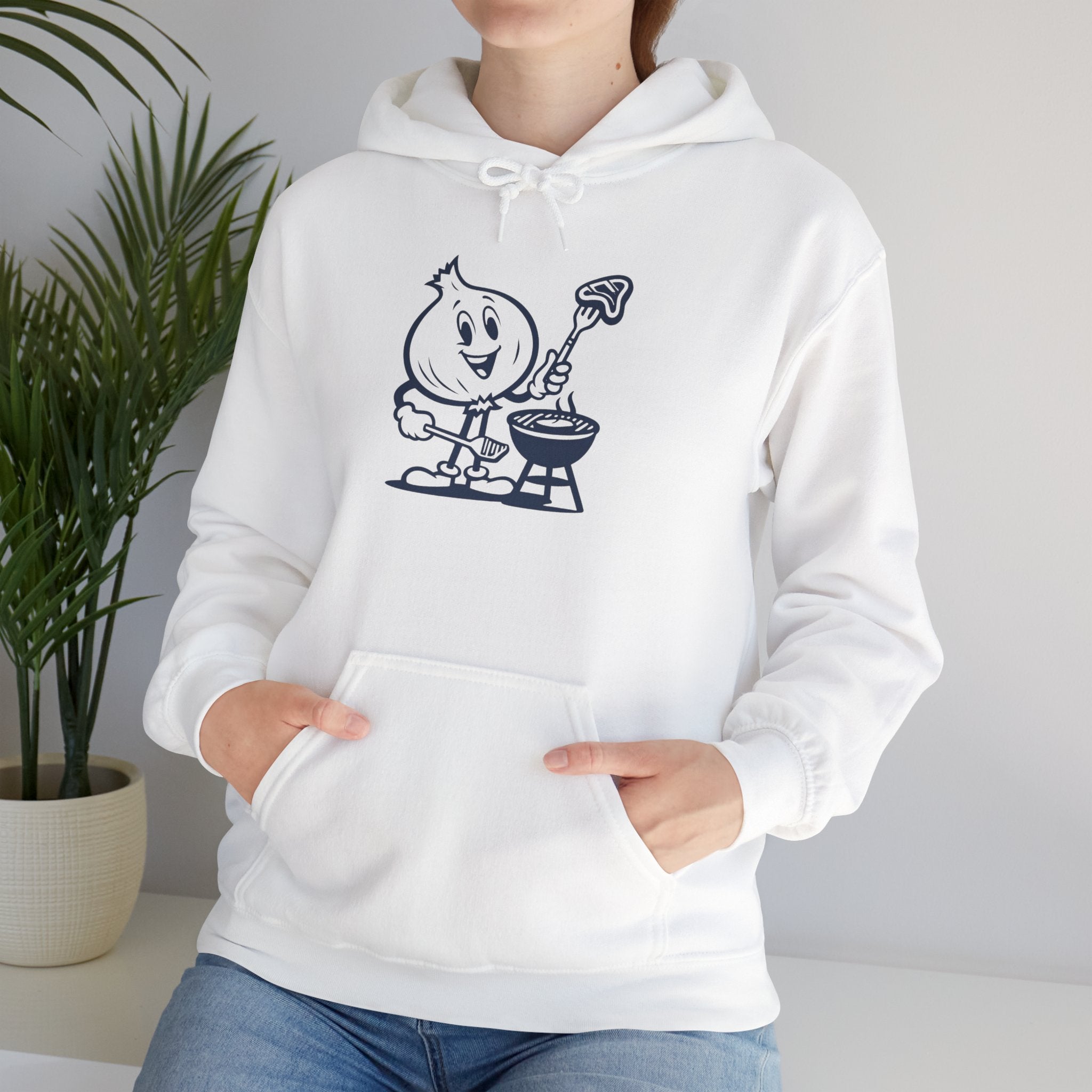 Playful Onion BBQ Hoodie - Funny Cooking Sweatshirt, Unisex Gift, Summer Cookout, BBQ Party Apparel, Foodie Humor