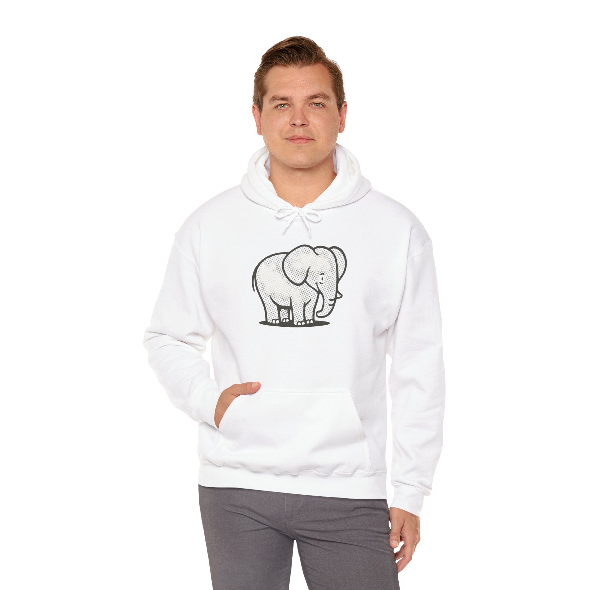 Cute Elephant Graphic Unisex Hoodie, Animal Lover Gift, Cozy Sweatshirt for Men and Women, Perfect for Birthdays, Animal-Themed Apparel
