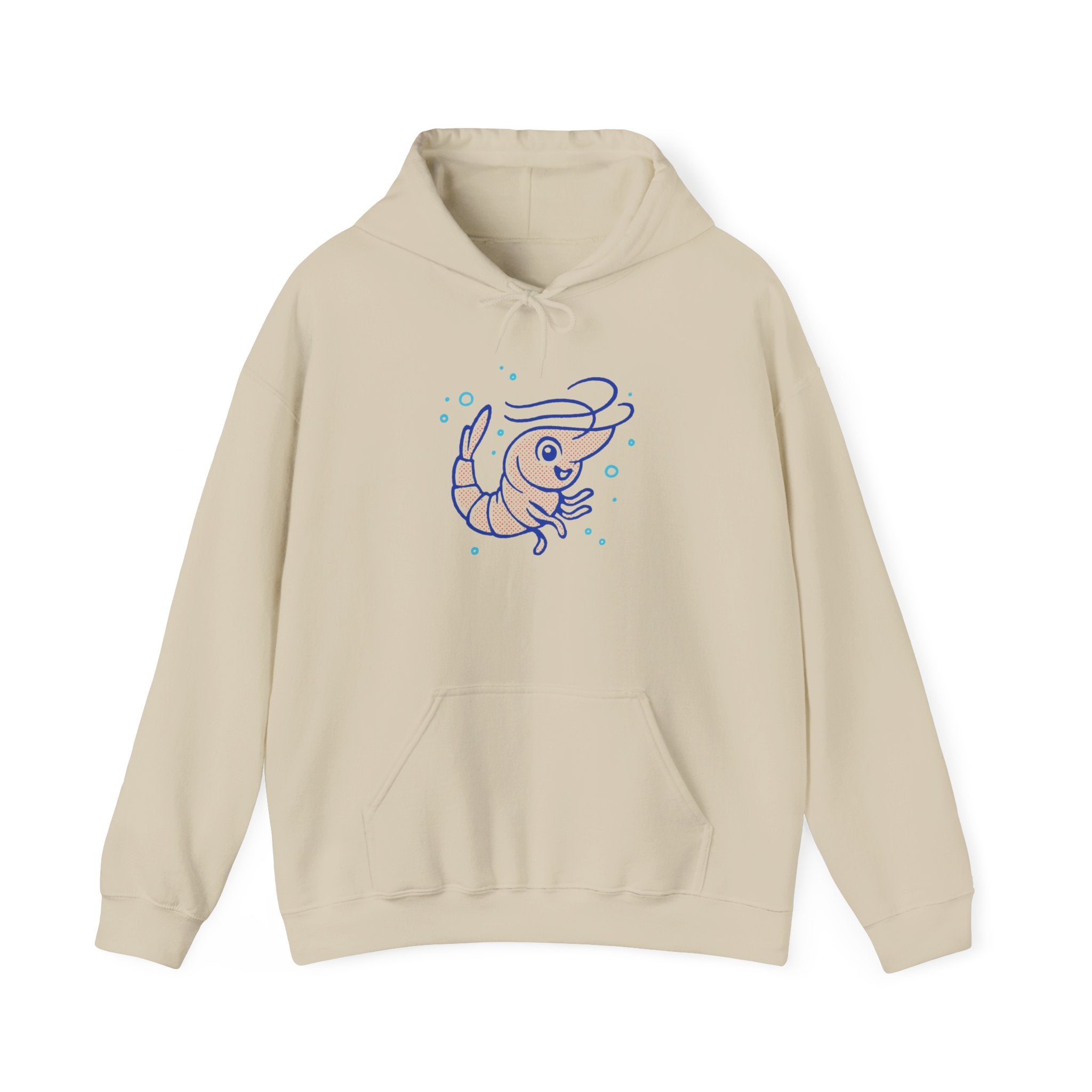 Playful Shrimp Hoodie, Fun Sweater for Seafood Lovers, Cute Marine Life Apparel, Casual Gift for Friends, Unique Beachwear