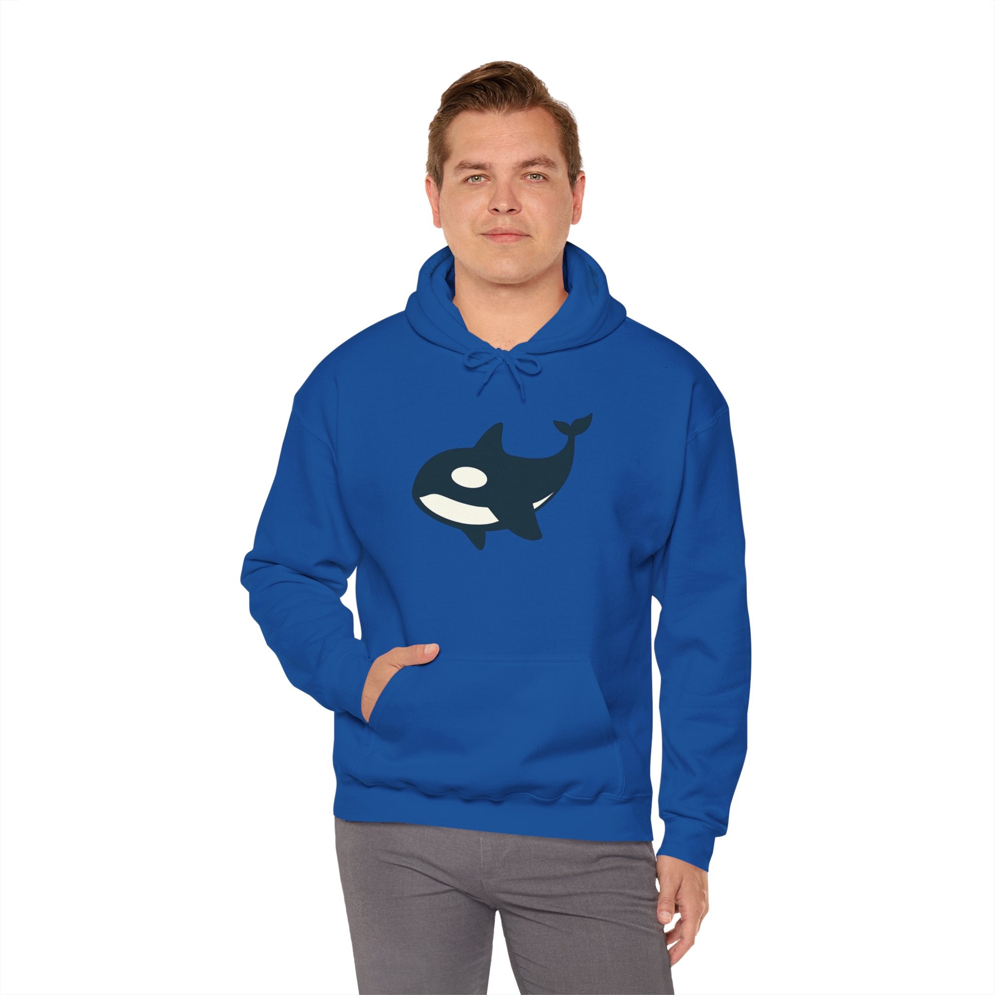 Orca Whale Hoodie, Cozy Unisex Sweatshirt, Ocean Lover Gift, Unique Whale Design, Casual Wear for Sea Enthusiasts