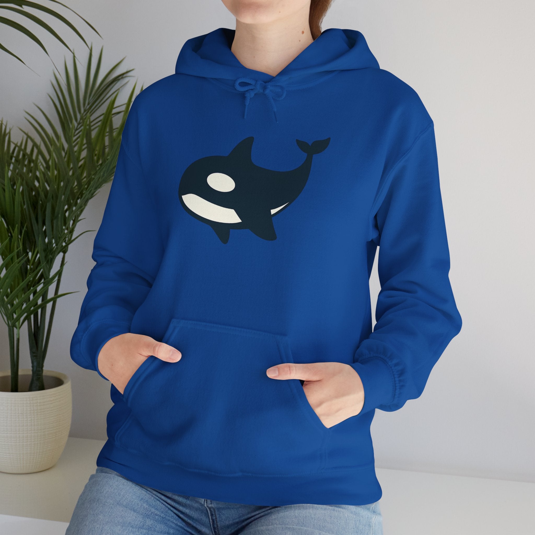 Orca Whale Hoodie, Cozy Unisex Sweatshirt, Ocean Lover Gift, Unique Whale Design, Casual Wear for Sea Enthusiasts