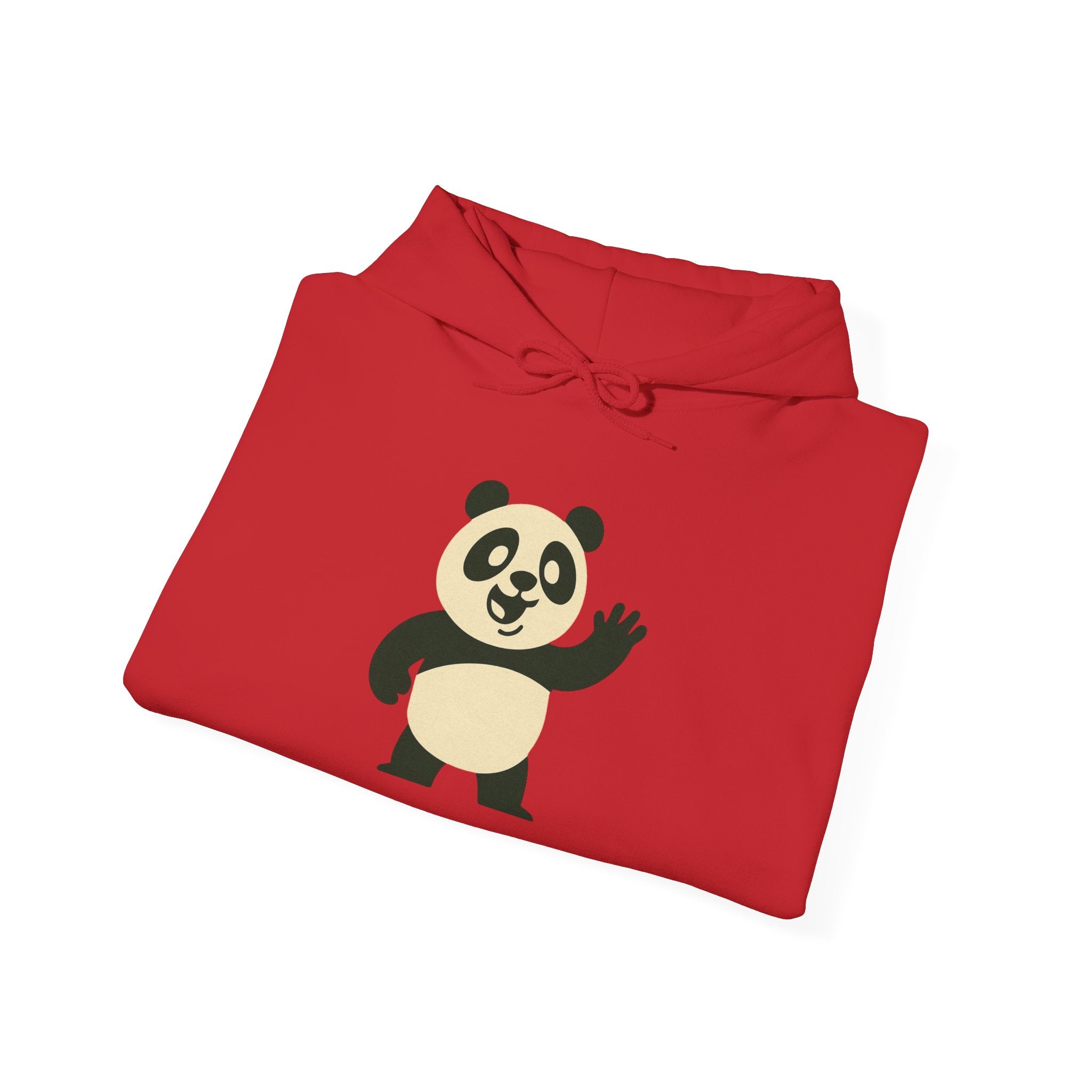 Cute Panda Unisex Hoodie, Cozy Animal Sweatshirt, Perfect Gift for Animal Lovers, Casual Wear, Vibrant Red Hoodie