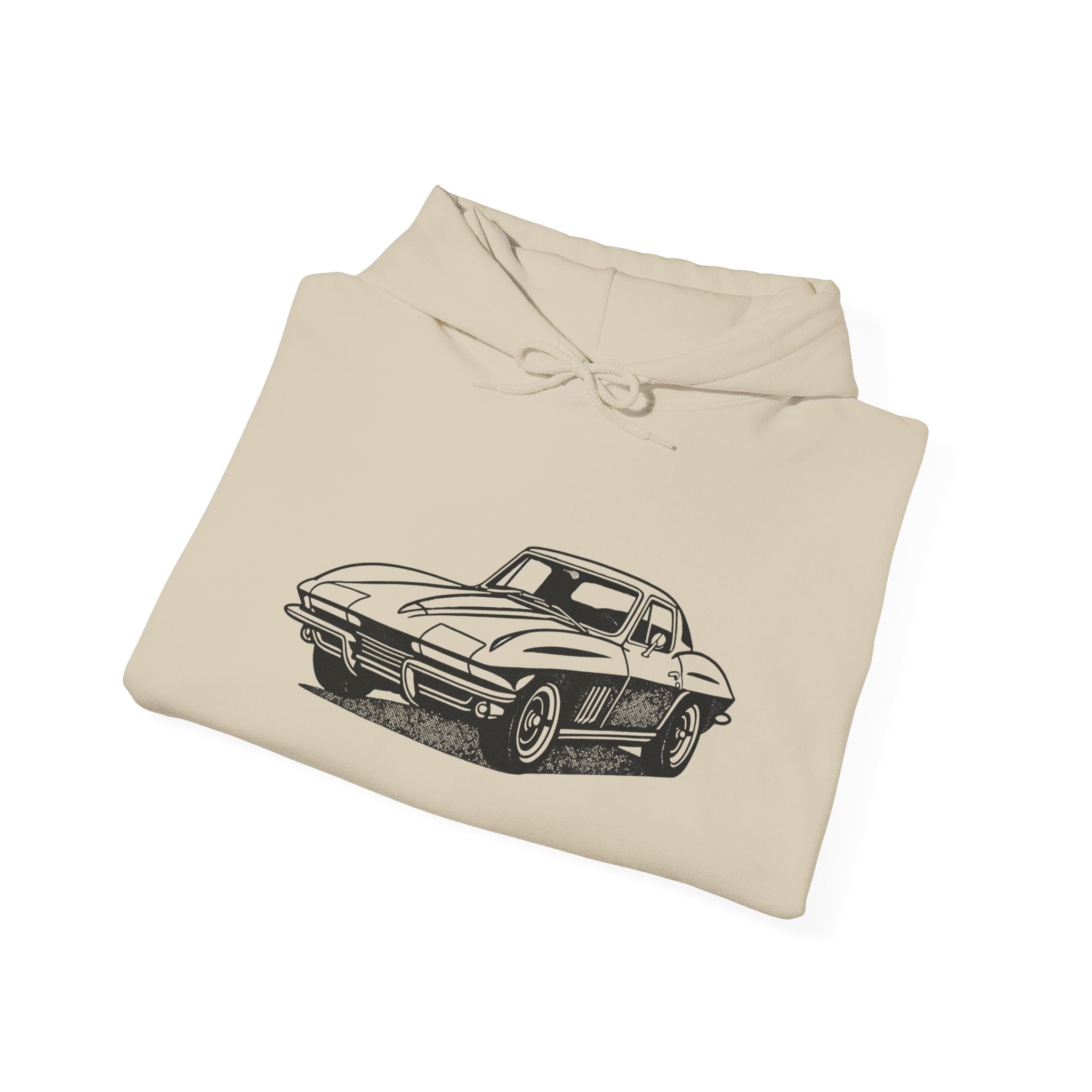 Classic Car Illustration Hoodie, Vintage Auto Sweatshirt, Unisex Car Lover Gift, Cozy Everyday Wear, Automotive Enthusiast Apparel