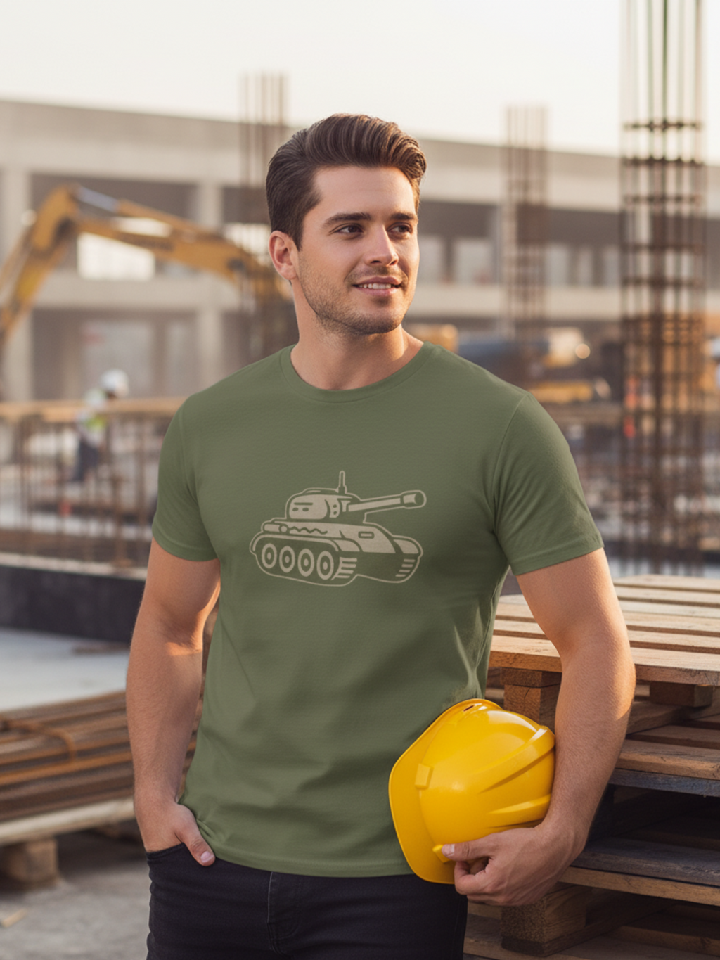Army-Inspired Tee – Heavy Cotton Strength, Everyday Style