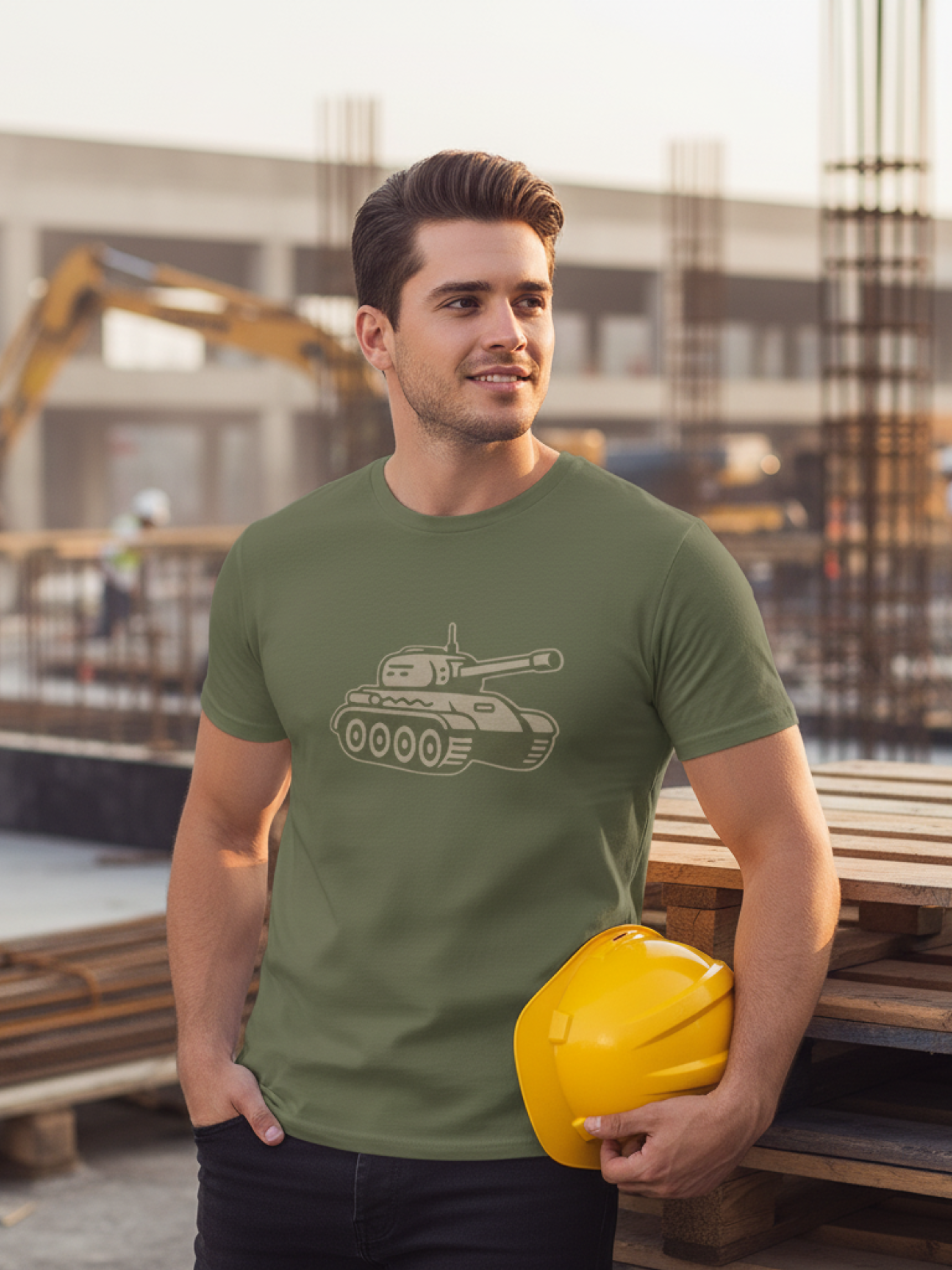 Army-Inspired Tee – Heavy Cotton Strength, Everyday Style