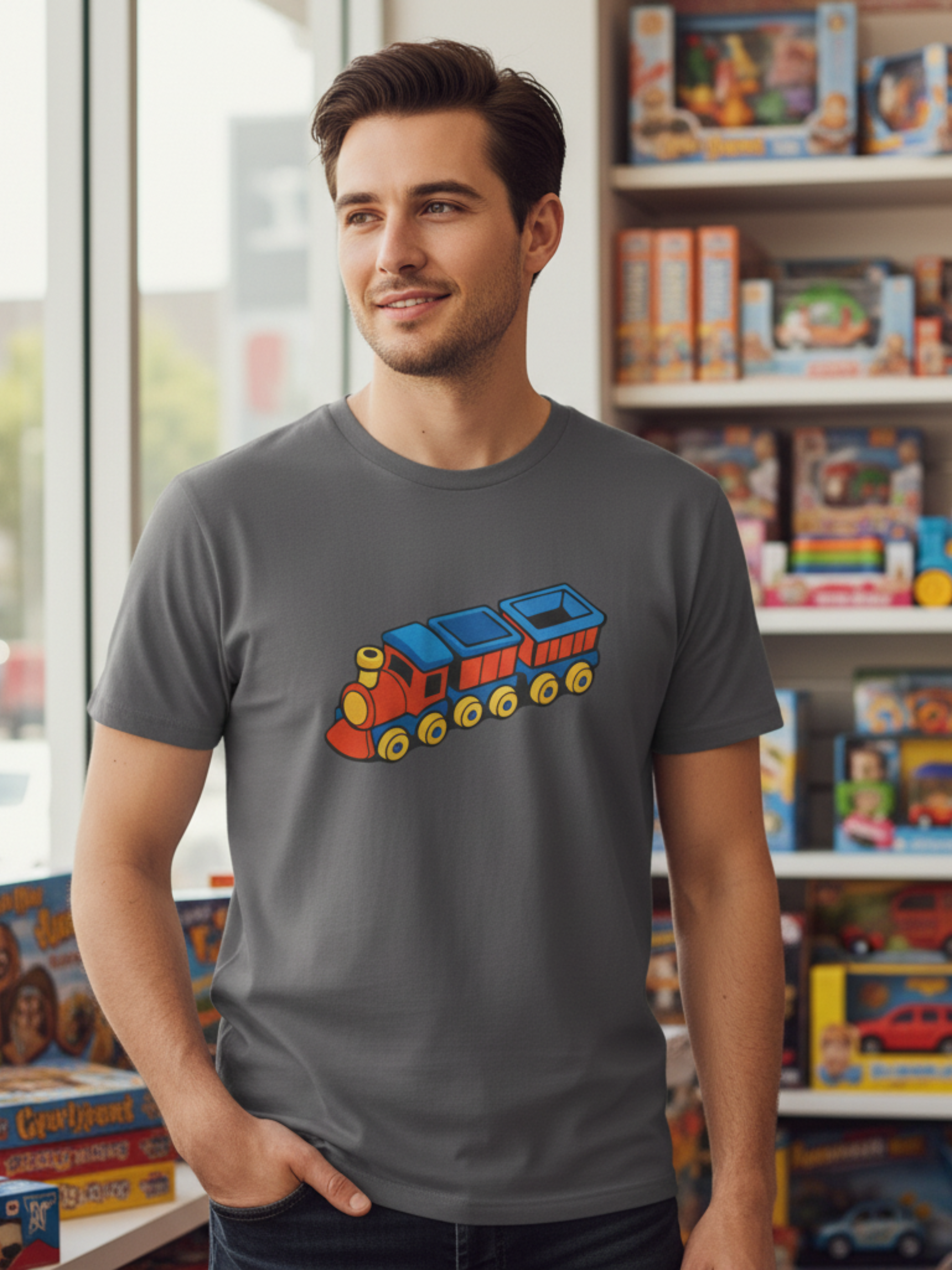 Train Adventure Tee – Heavy Cotton Comfort for Kids & Adults