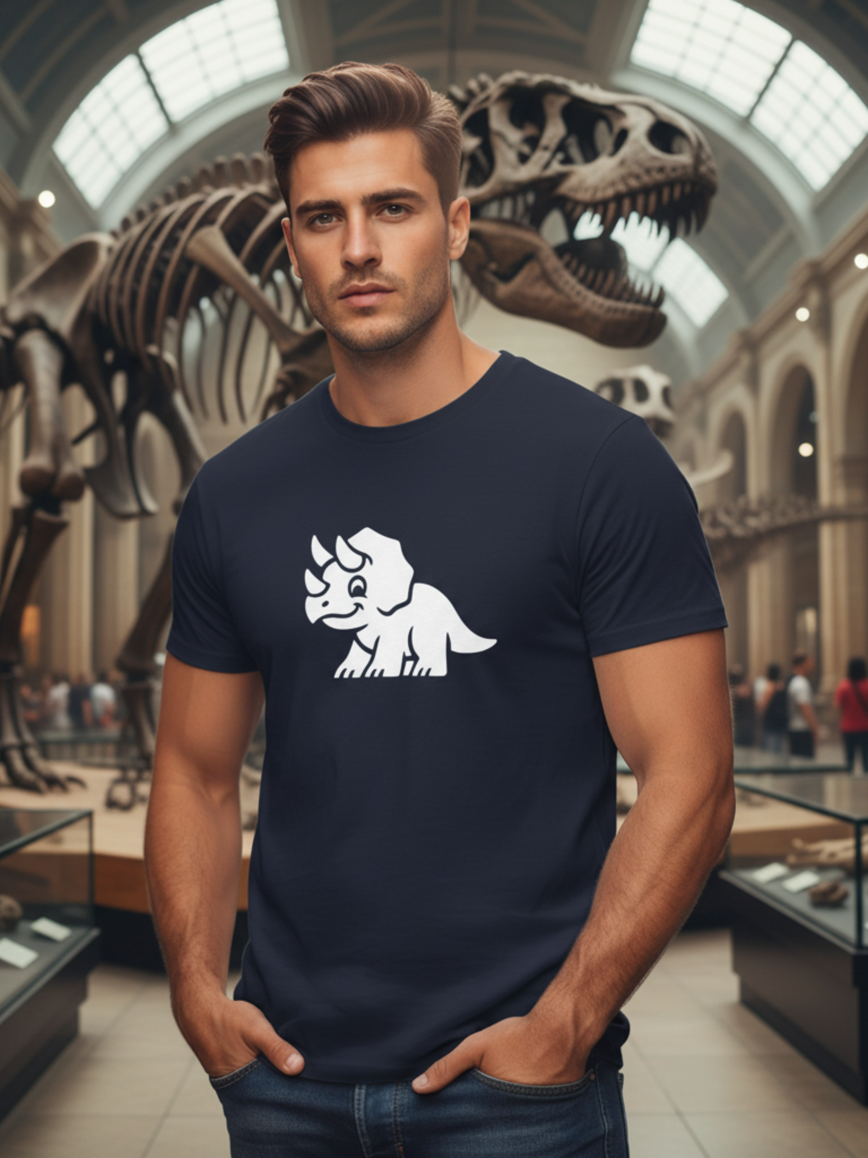 Dinosaur Graphic Tee – Cute Cotton Style for Kids & Adults