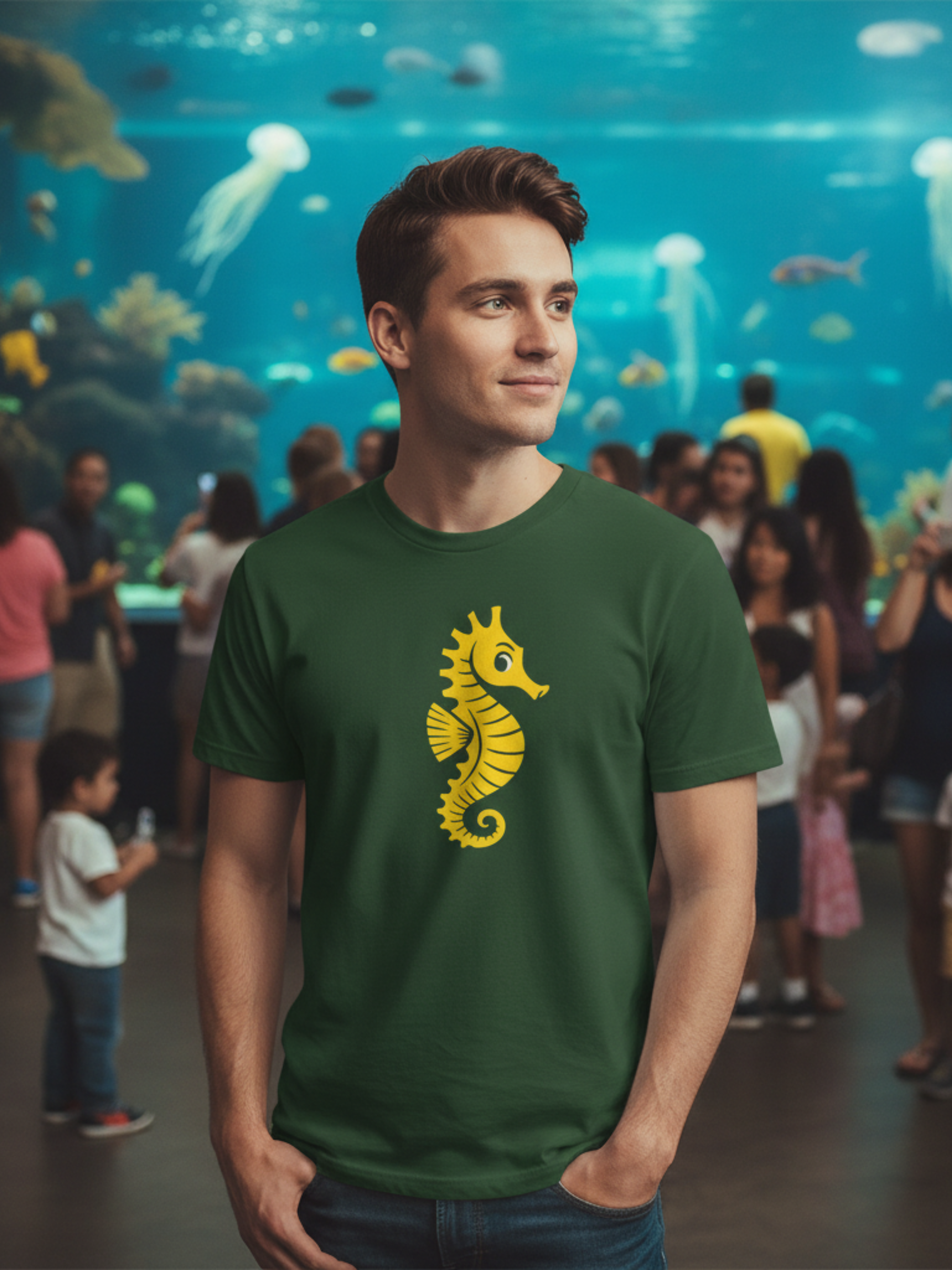 Seahorse Tee – Ocean Vibes in Heavy Cotton Comfort