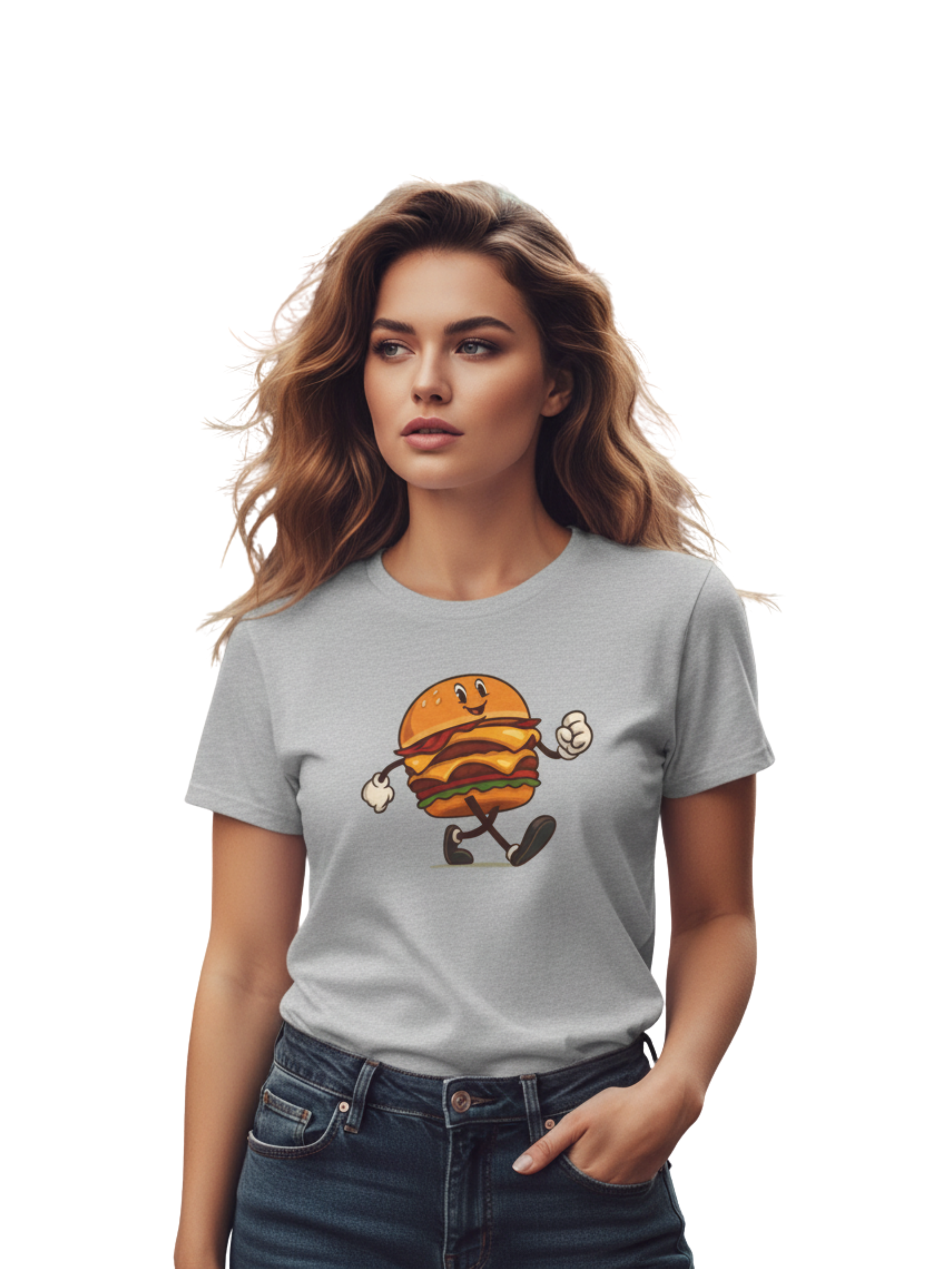 Cheerful Burger Tee – Fun Foodie Style for Grill Lovers