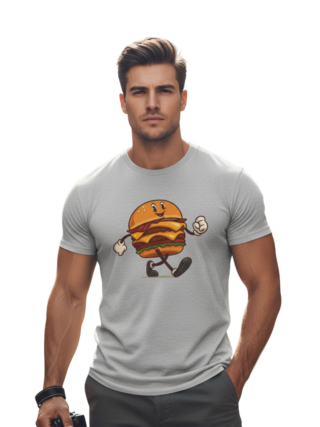 Cheerful Burger Tee – Fun Foodie Style for Grill Lovers
