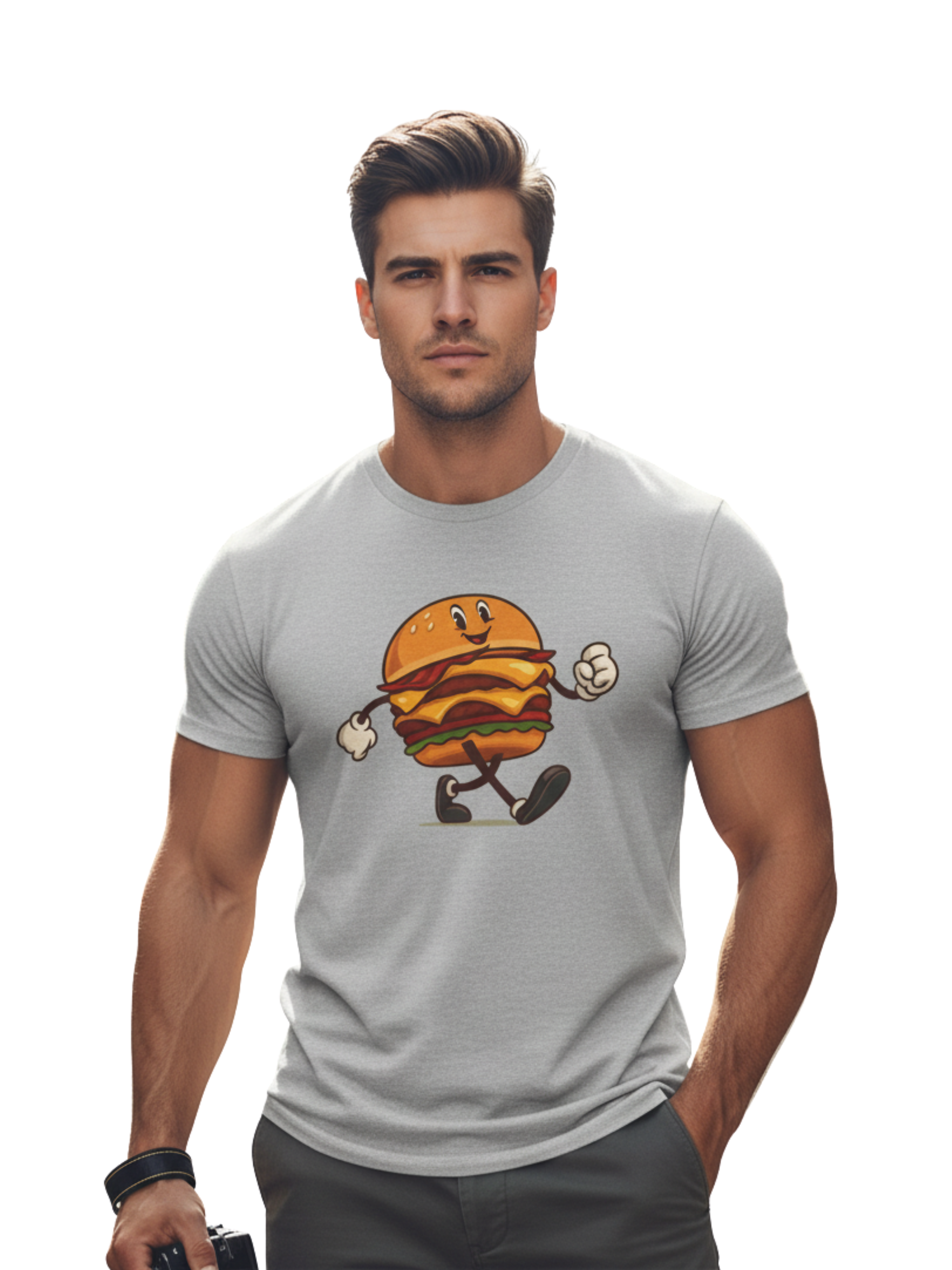 Cheerful Burger Tee – Fun Foodie Style for Grill Lovers