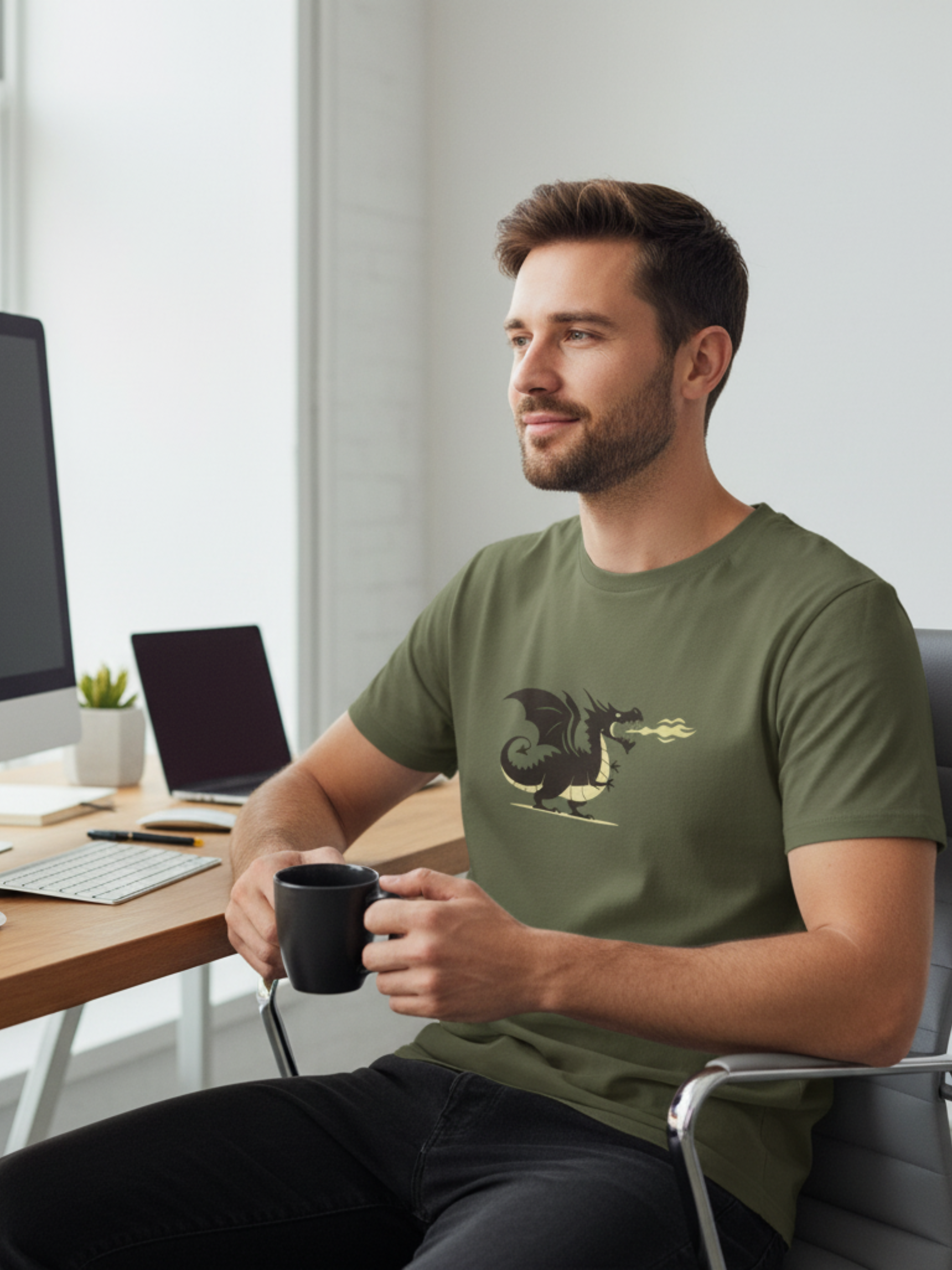 Dragon Graphic Tee – Heavy Cotton Comfort for Fantasy Fans