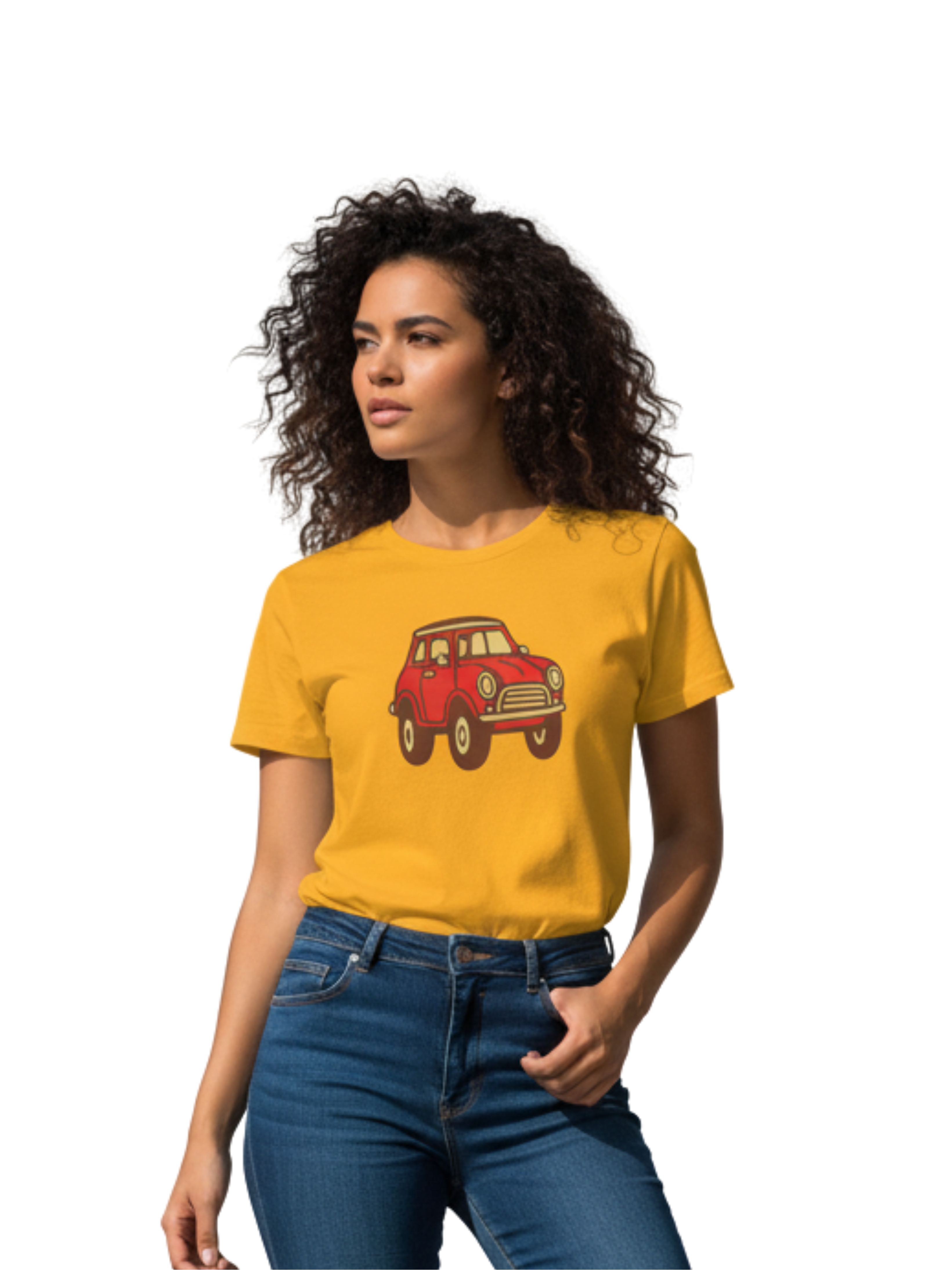 Retro Mini Red Car Tee – Heavy Cotton Style for Classic Car Lovers