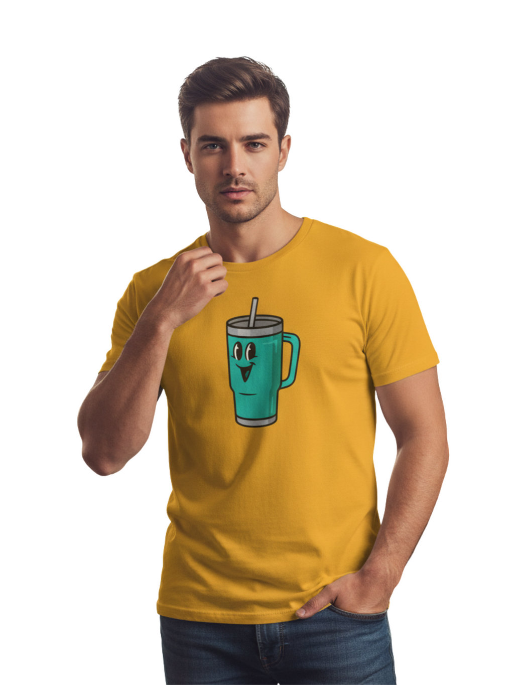 Cartoon Drink Tee – Fun Graphic Style for Coffee & Drink Lovers