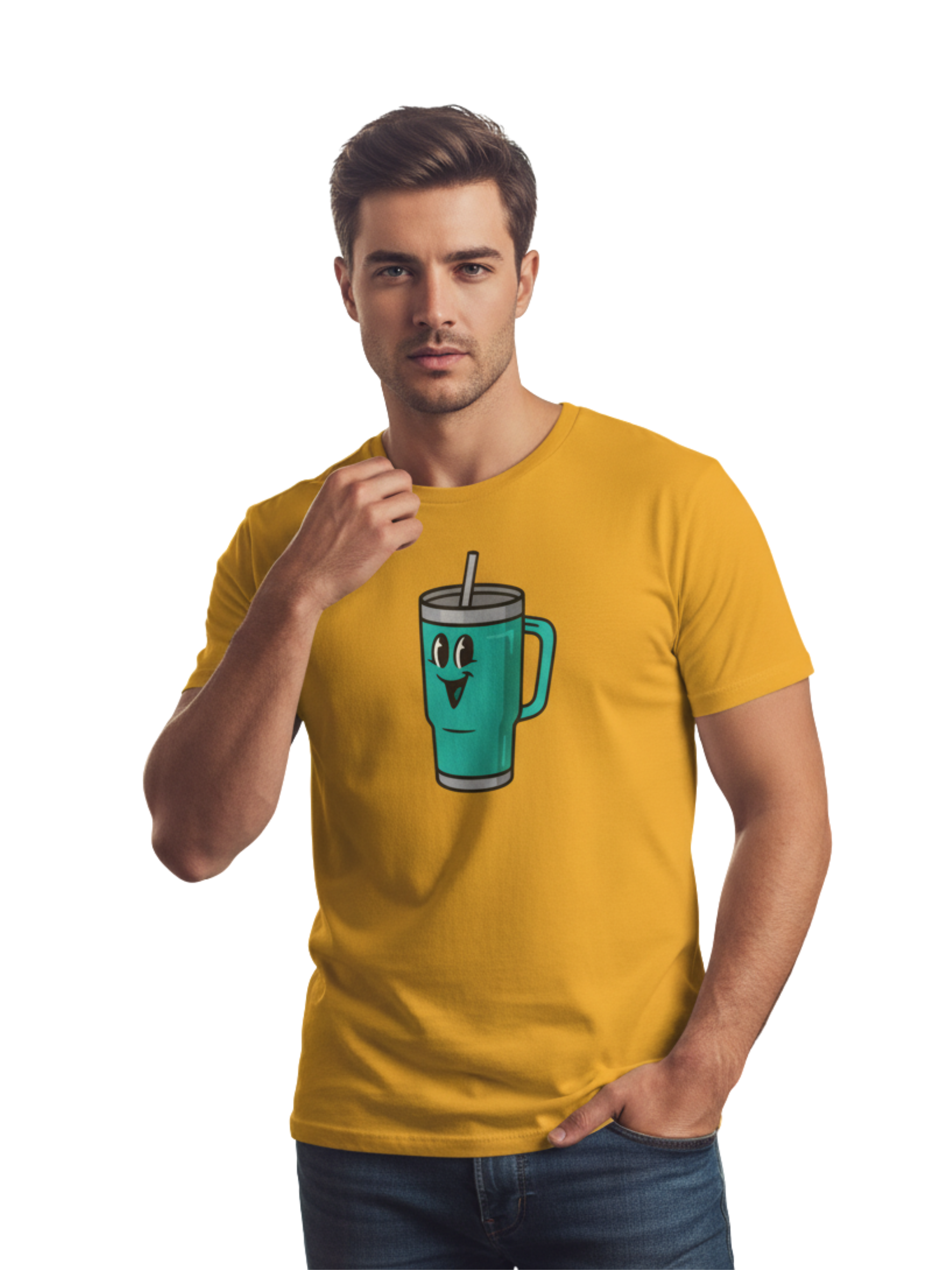 Cartoon Drink Tee – Fun Graphic Style for Coffee & Drink Lovers