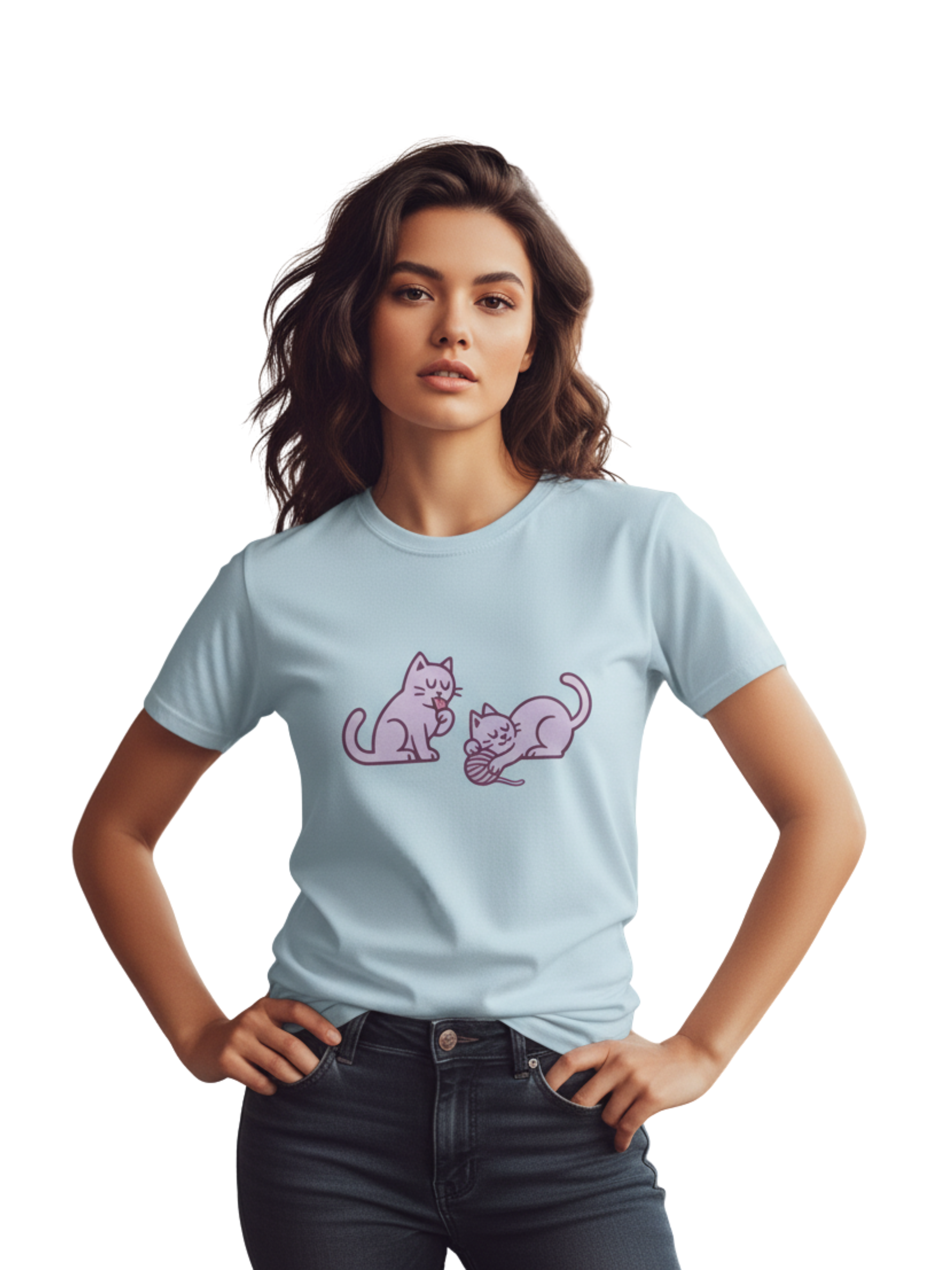 Playful Cat Tee – Cute Graphic Shirt for Cat Lovers