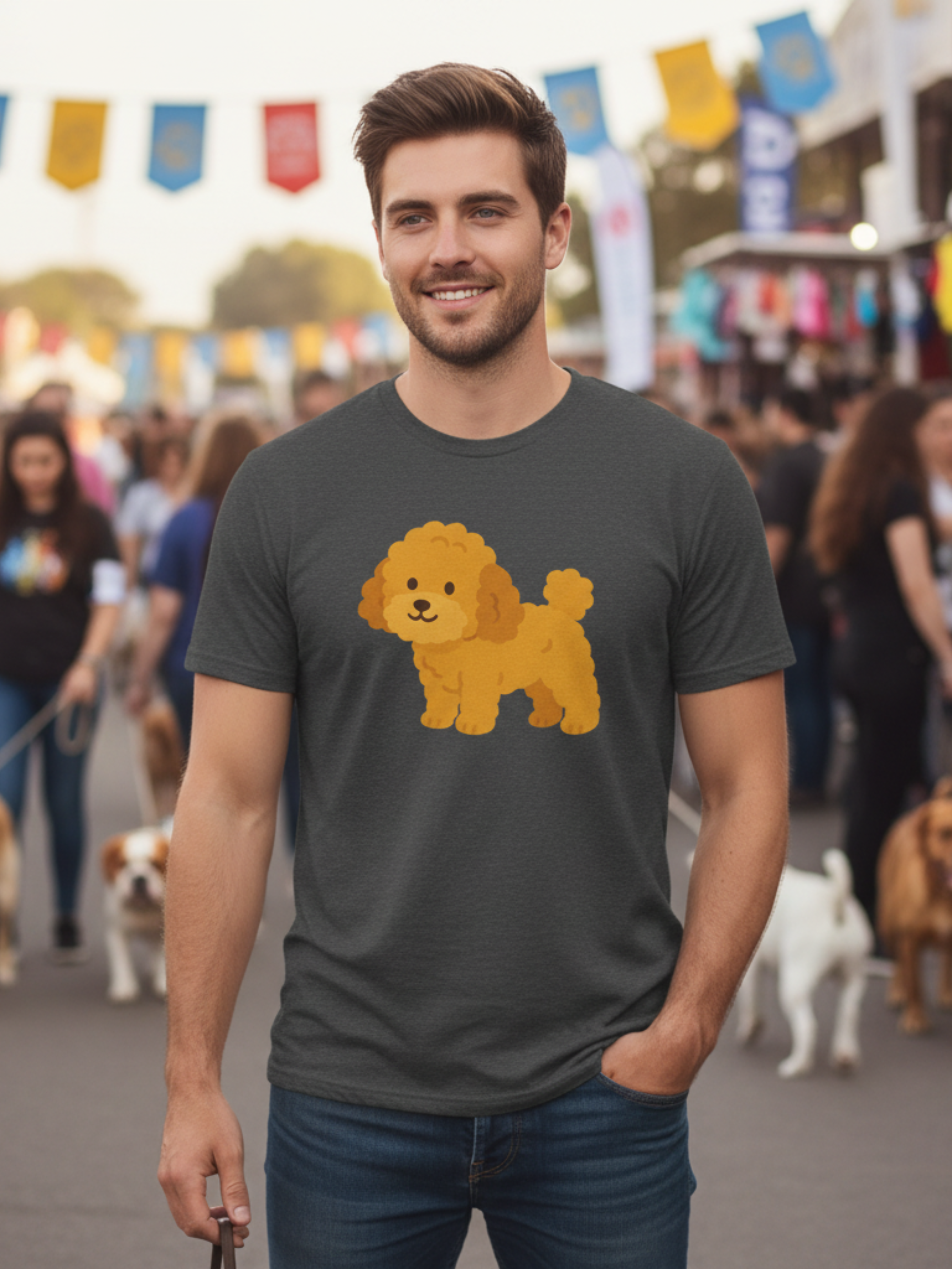 Cute Dog Illustration Tee – Fun Graphic Shirt for Pet Lovers