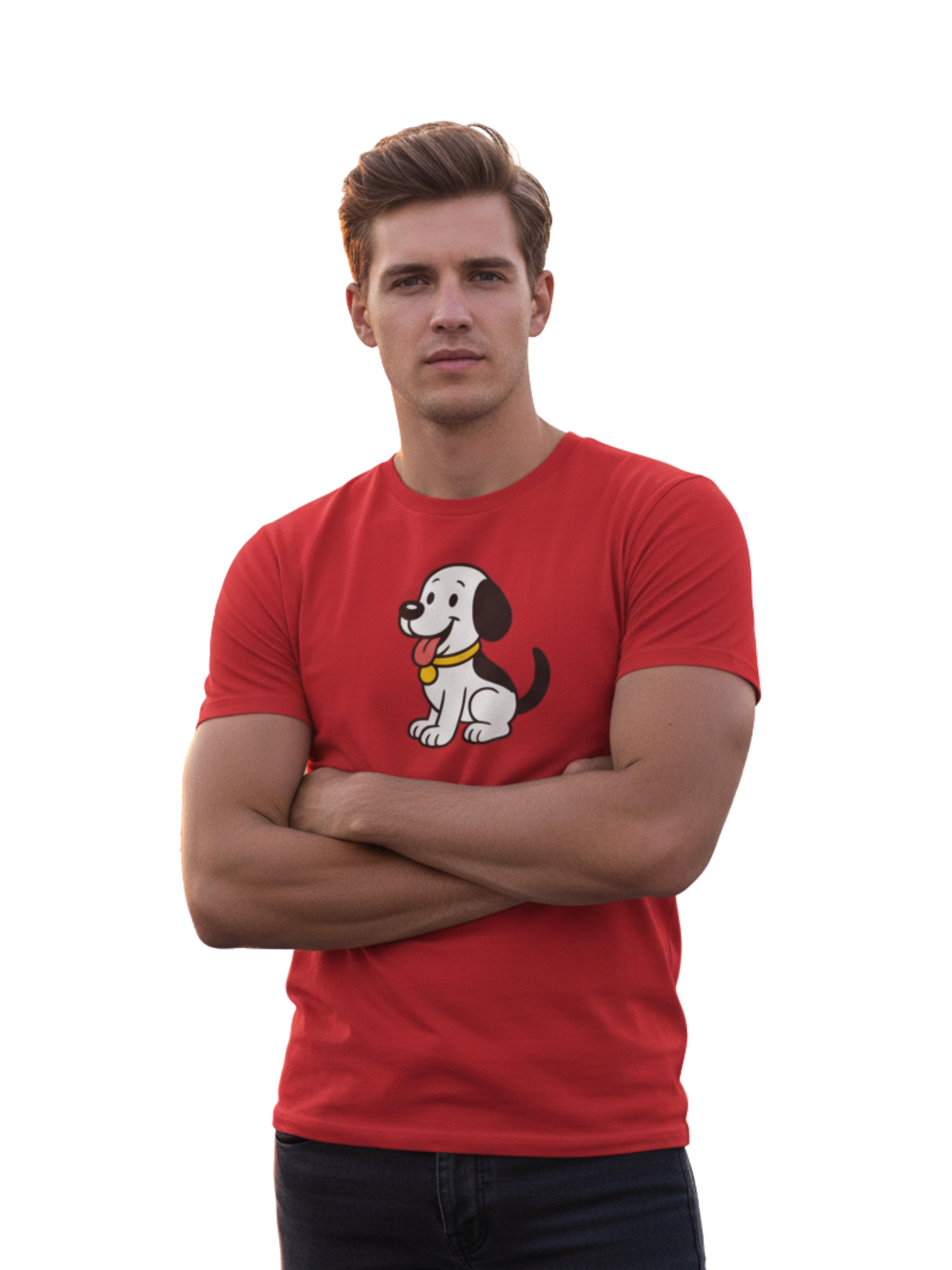 Cute Dog Graphic Tee – Adorable Red Shirt for Pet Lovers