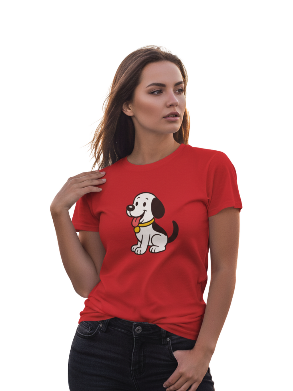 Cute Dog Graphic Tee – Adorable Red Shirt for Pet Lovers