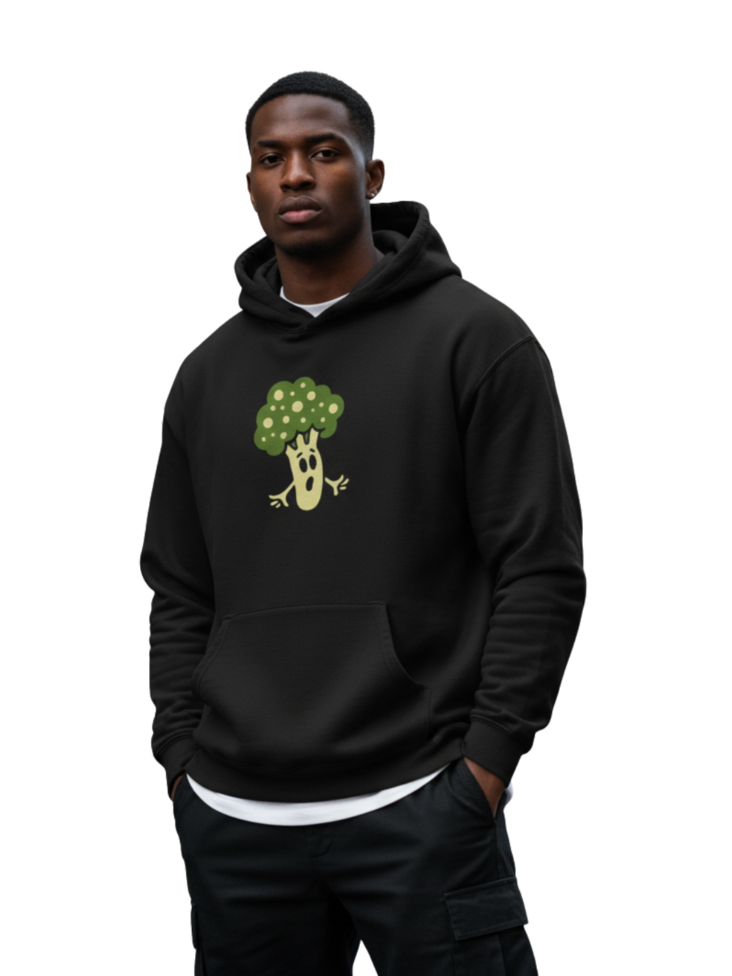 Whimsical Broccoli Hoodie – Funny Veggie Sweatshirt for Everyday Comfort