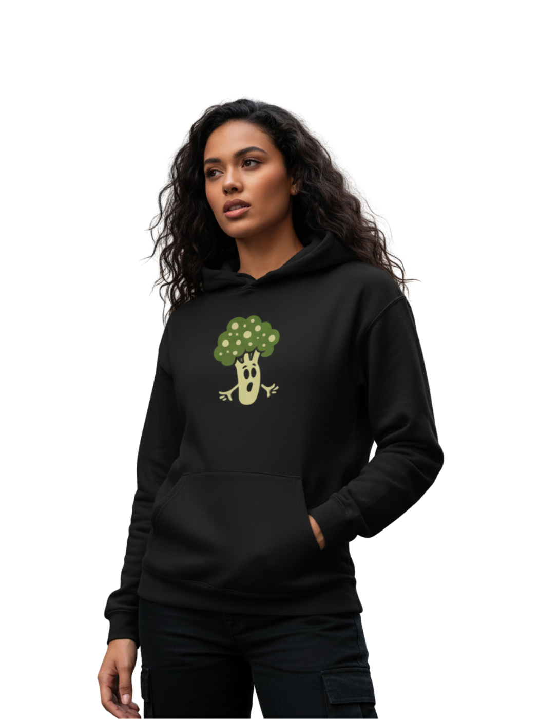 Whimsical Broccoli Hoodie – Funny Veggie Sweatshirt for Everyday Comfort