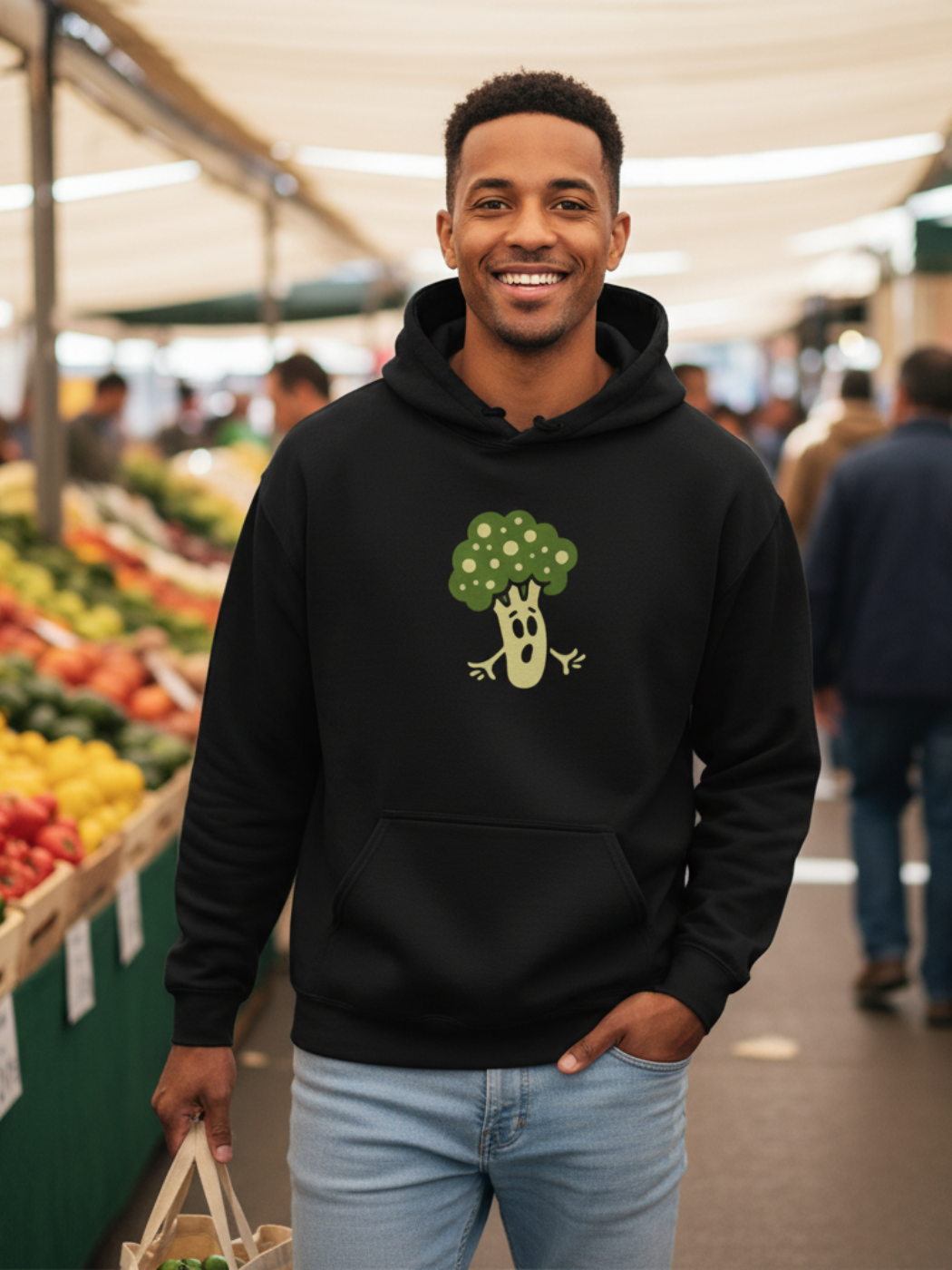 Whimsical Broccoli Hoodie – Funny Veggie Sweatshirt for Everyday Comfort