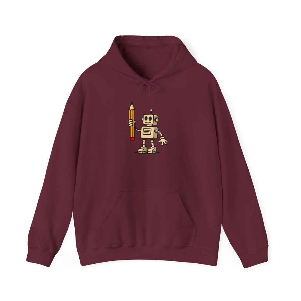 Robot Graphic Hooded Sweatshirt - Unisex Heavy Blend™ Hoodie, Gift for Tech Lovers, Creative Apparel, Cozy Winter Wear, Fun Fashion