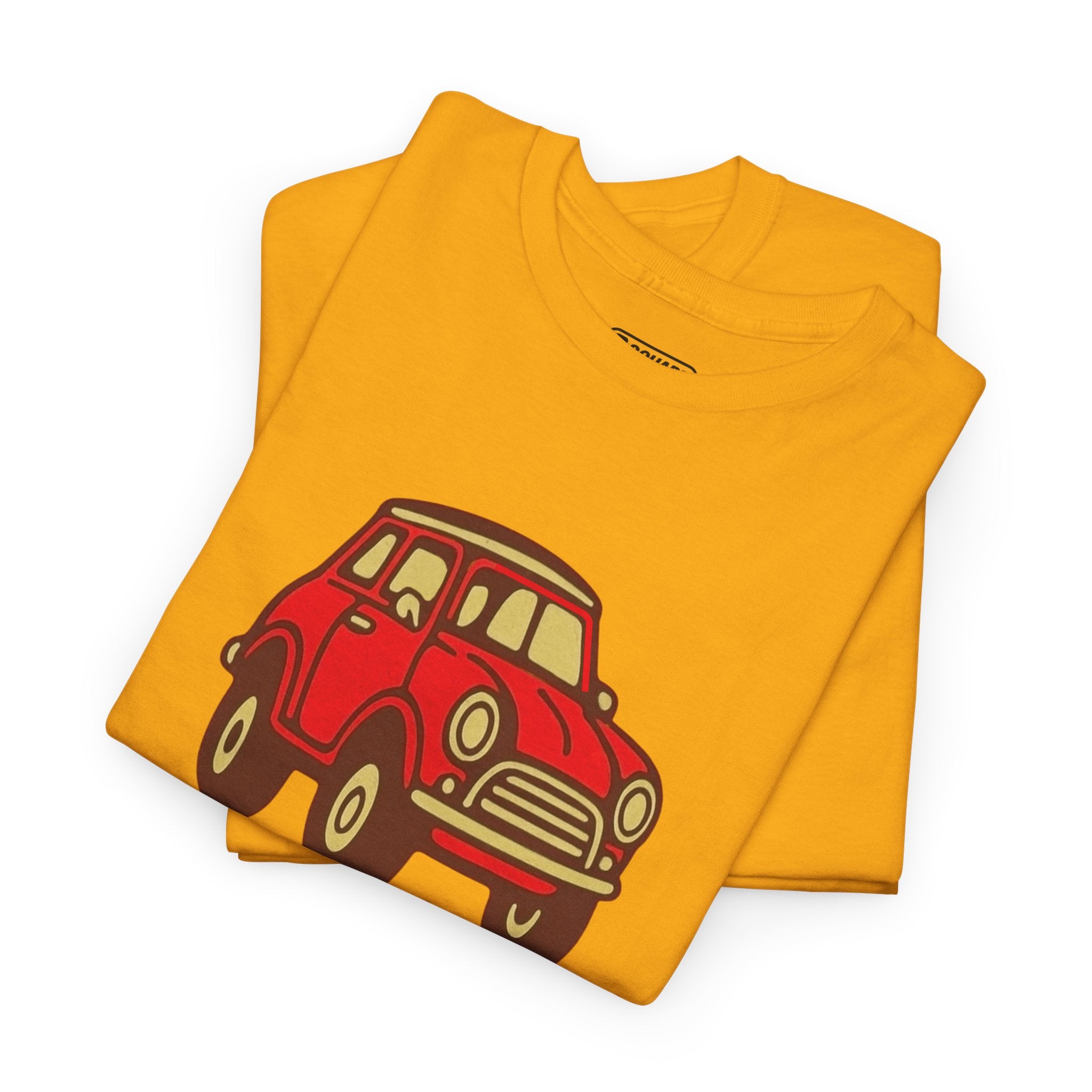 Retro Mini Red Car Tee – Heavy Cotton Style for Classic Car Lovers
