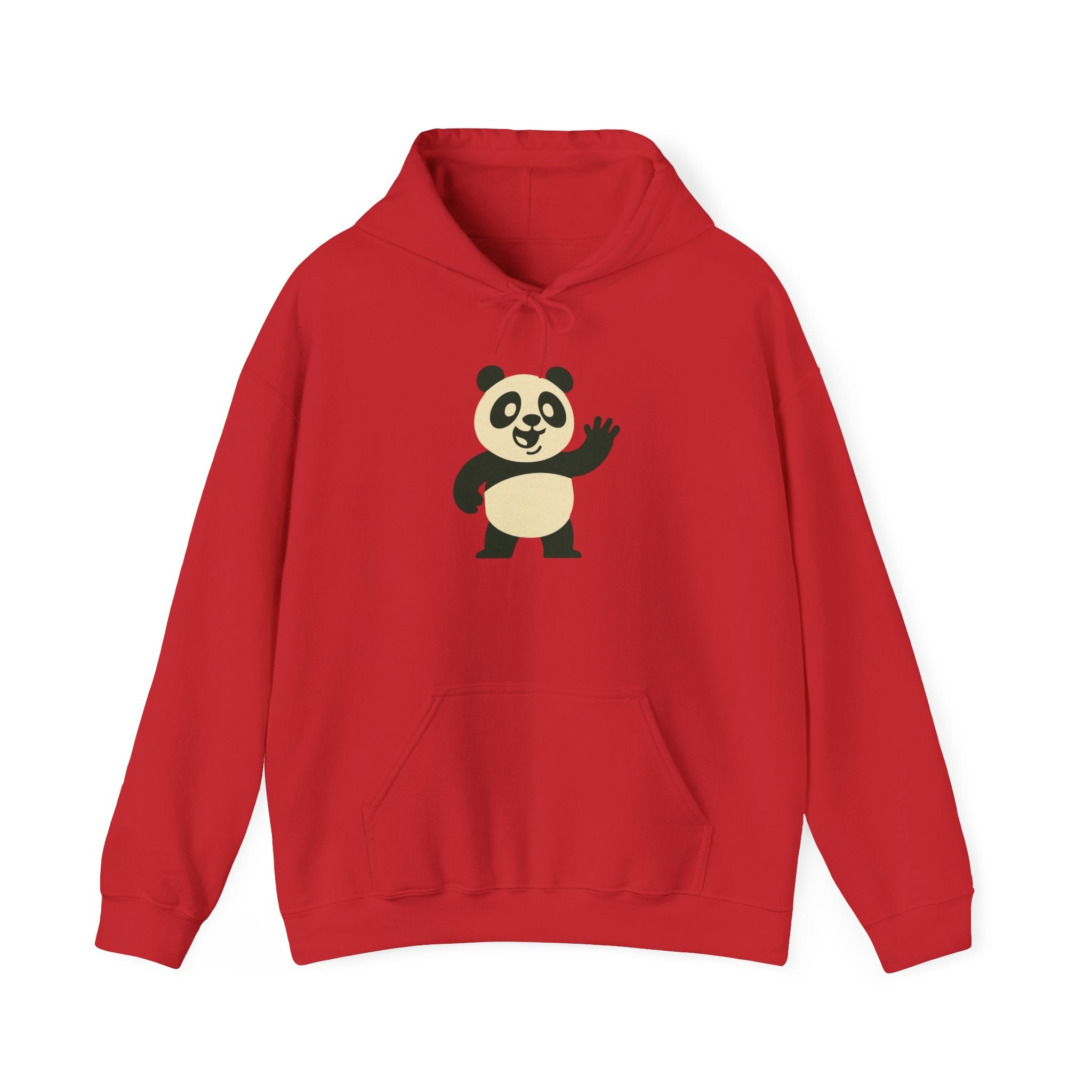 Cute Panda Unisex Hoodie, Cozy Animal Sweatshirt, Perfect Gift for Animal Lovers, Casual Wear, Vibrant Red Hoodie