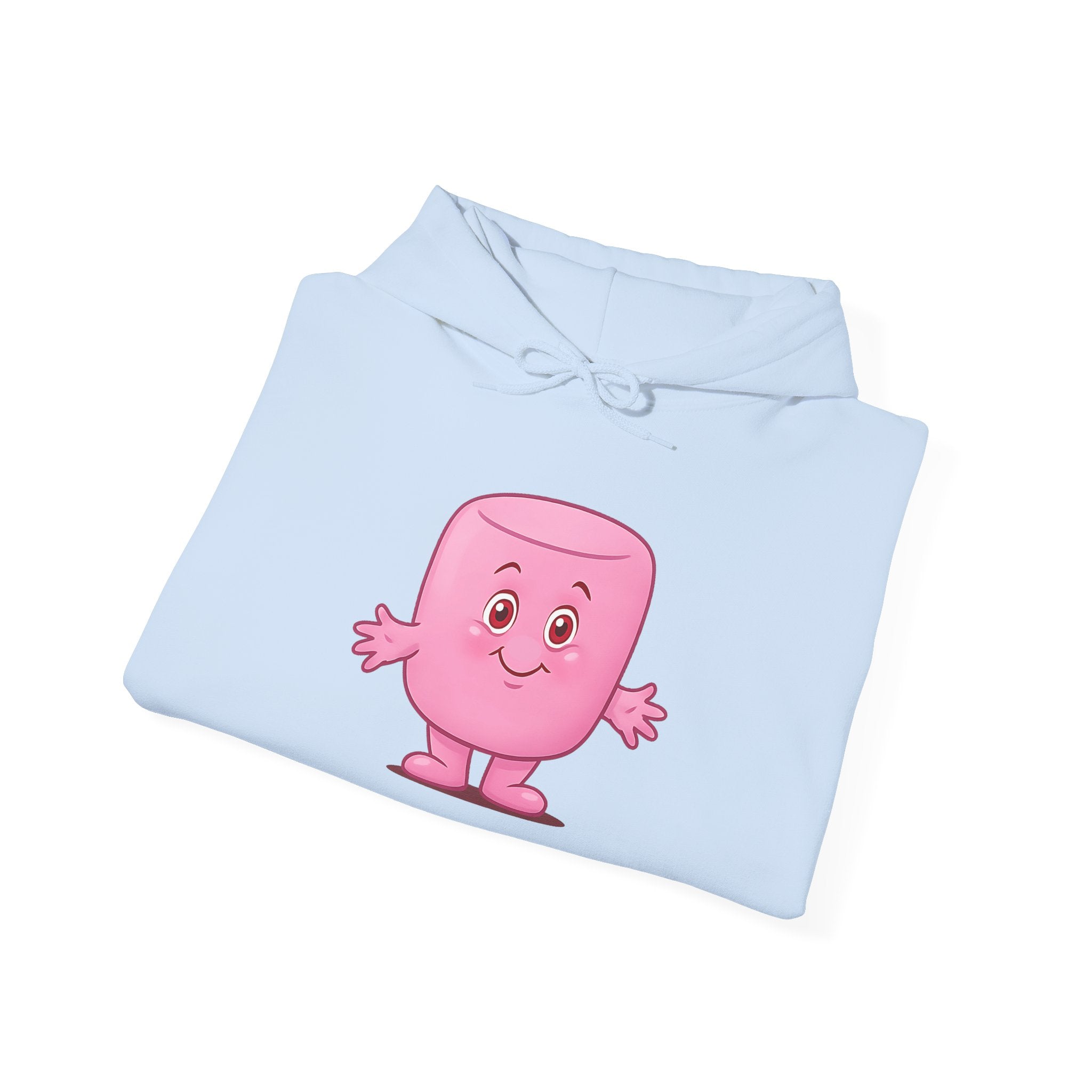 Cute Marshmallow Character Hoodie, Cozy Sweatshirt, Fun Gift for Kids, Unisex Pullover for Fall/Winter, Casual Wear, Cartoon Apparel