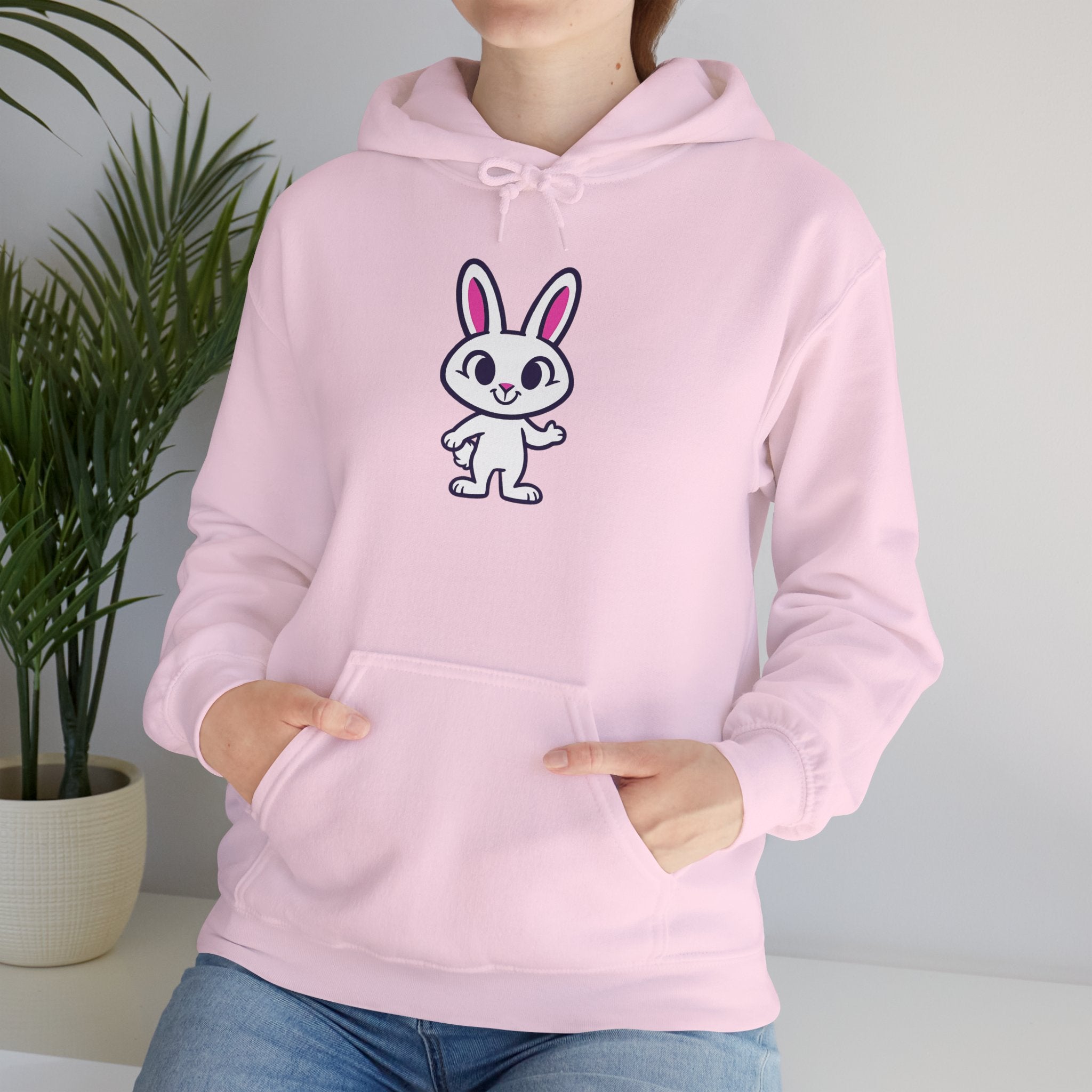 Cute Bunny Hoodie for Cozy Days, Bunny Sweatshirt, Unisex Pullover, Spring Fashion, Easter Gift, Casual Wear