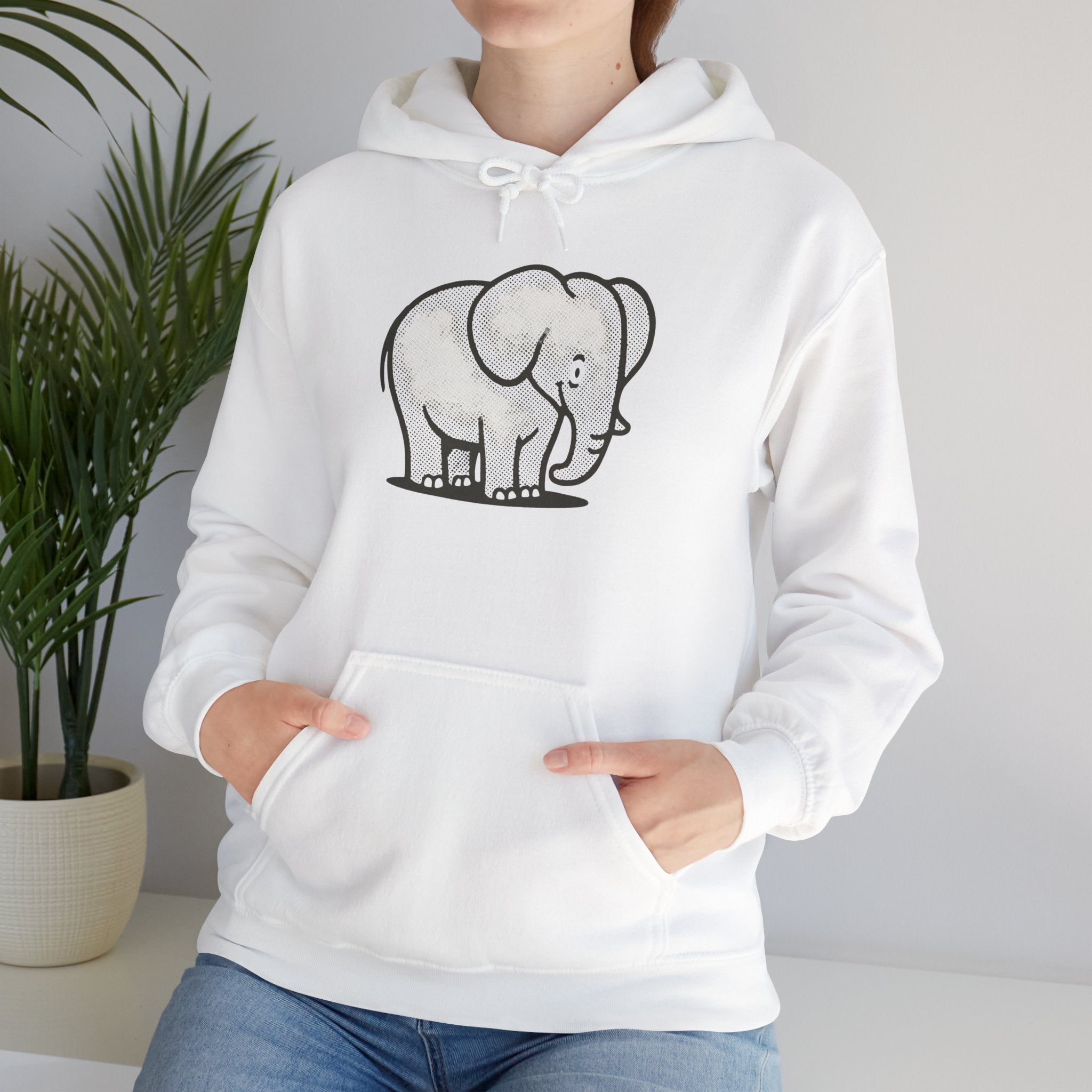 Cute Elephant Graphic Unisex Hoodie, Animal Lover Gift, Cozy Sweatshirt for Men and Women, Perfect for Birthdays, Animal-Themed Apparel