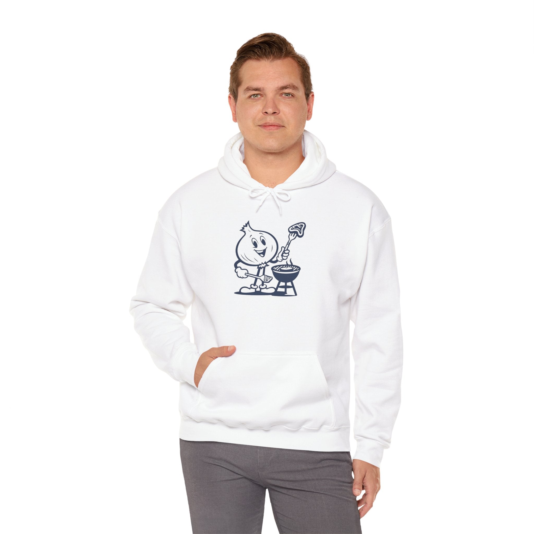 Playful Onion BBQ Hoodie - Funny Cooking Sweatshirt, Unisex Gift, Summer Cookout, BBQ Party Apparel, Foodie Humor