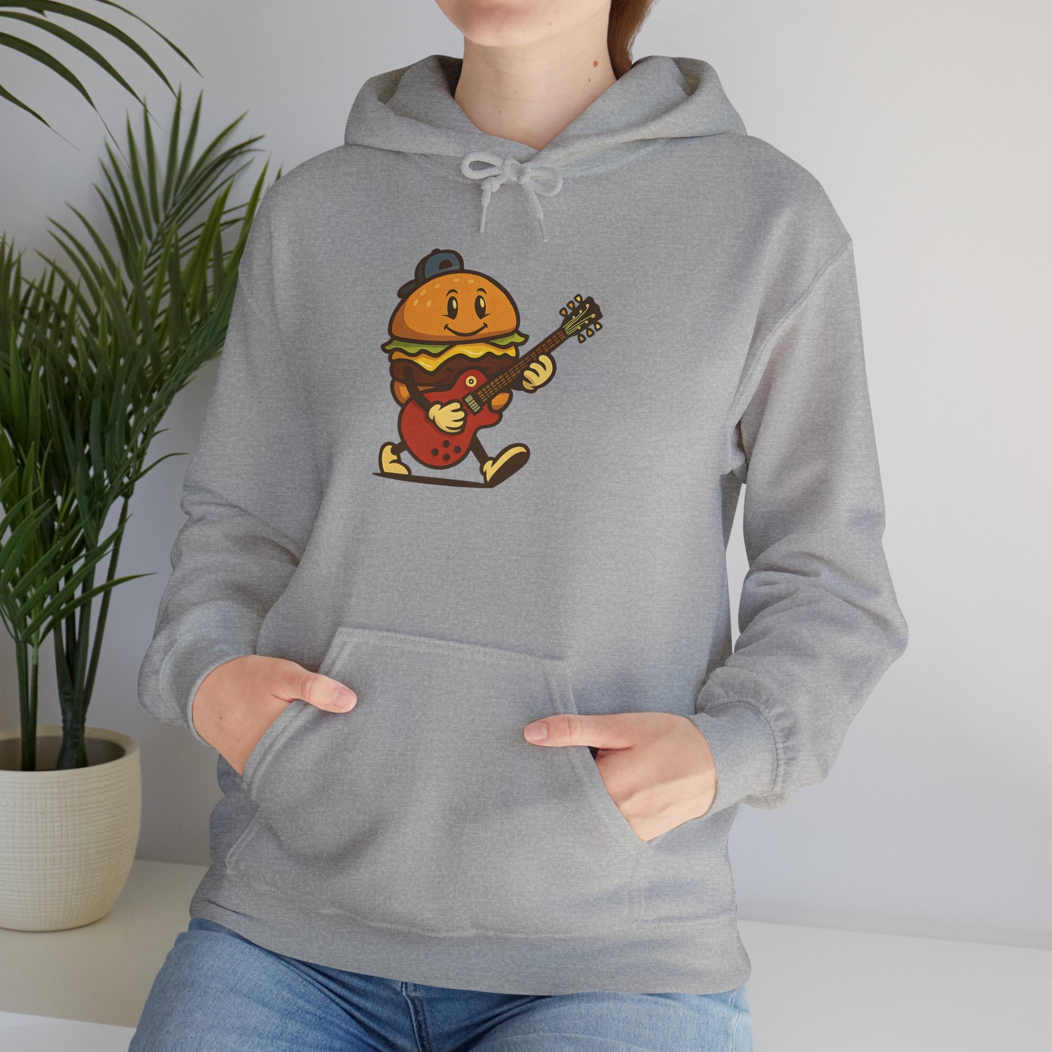 Playful Cartoon Musician Hoodie, Cozy Unisex Sweatshirt, Fun Gift for Music Lovers, Casual Wear, Perfect for Birthdays & Holidays