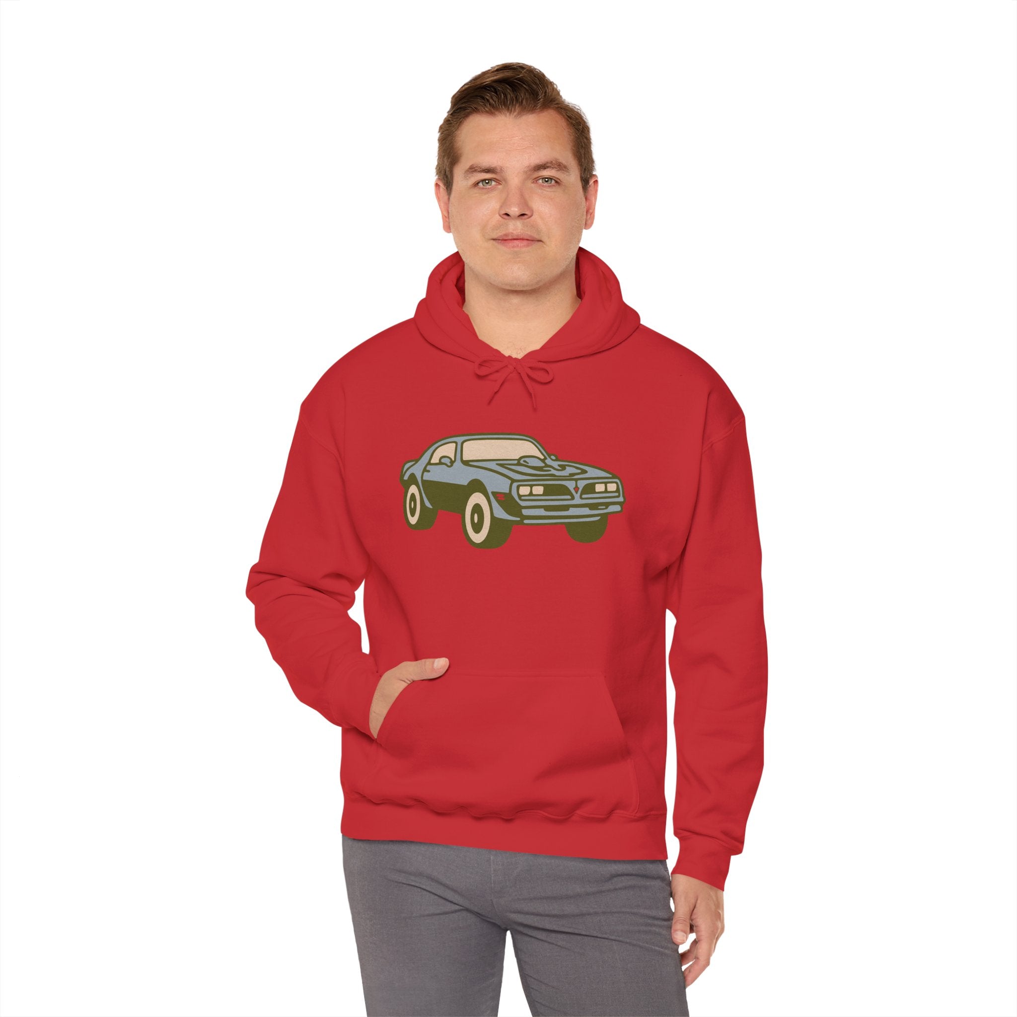 Retro Car Graphic Hoodie – Cozy Unisex Sweatshirt for Auto Enthusiasts, Gift for Him/Her, Birthday, Christmas, Casual Wear