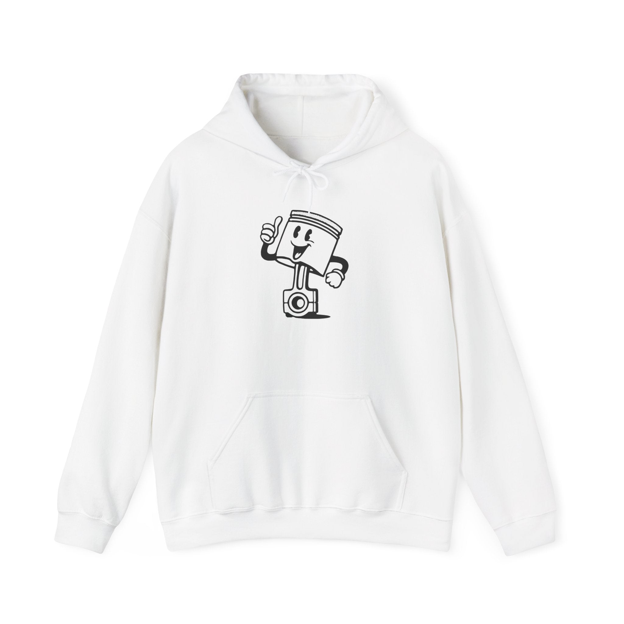 Cheerful Piston Sweatshirt, Unisex Hooded Pullover for Mechanics, Gift for Car Lovers, Funny Automotive Apparel